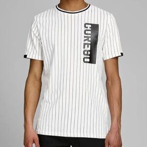 Jack & Jones White Pinstripe Tee